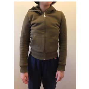 Juicy Couture reversible rabbit fur hoodie.